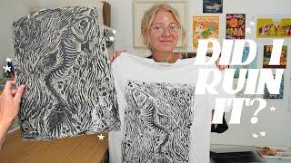 BLOCK PRINTING my own shirts!! 