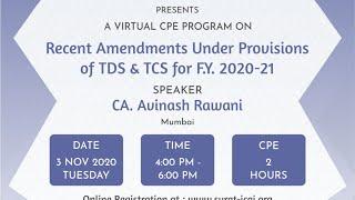 Recent Amendments under Provisions of TDS & TCS for F.Y. 2020-21