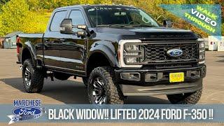 BRAND NEW!! BLACK WIDOW!! DIESEL!! LIFTED 2024 FORD F-350 LARIAT CREW CAB 4X4!!