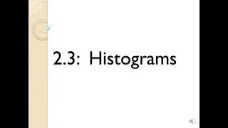 H-Stats: 2.3 Histograms