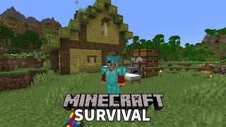 Starter House Interior & Exploring -  Minecraft 1.20 Survival Let's Play Livestream