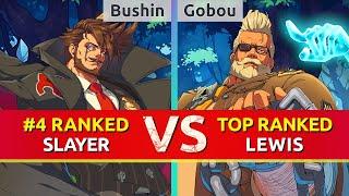 GGST ▰ Bushin (#4 Ranked Slayer) vs Gobou (TOP Ranked Goldlewis). High Level Gameplay