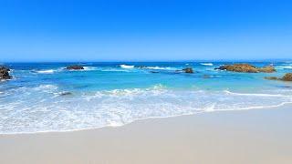 Rhythmic Waves Crashing on a Beautiful Beach in California