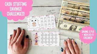 Cash Stuffing $350 Into Savings Challenges Plus New Ko-fi Freebies! #cashstuffing #budgetcommunity