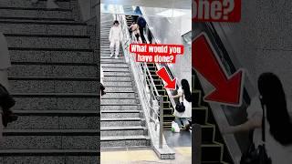 A Simple Choice: Walk Away or Help Her? #ONEMAN #kindnessmatters #trainstation #help