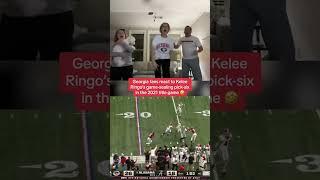 Georgia fans react to Kelee Ringo's game-sealing pick-six in the 2021 National Title game  #shorts