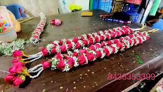 Wedding Garland latest model - 8438353399 Full Rose Garland models - Red rose Garland