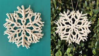 DIY Macrame Ornaments NEW Snowflake Pattern ️ Christmas Tree Decorations 