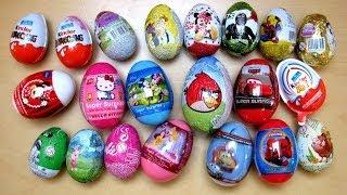 21 Surprise Eggs Kinder Surprise Cars 2 Angry Birds Disney Barbie Spiderman