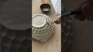 DIY️candle holder(air dry clay) by @interiorundco#shorts #candleholder #diy #viral #art #satisfying