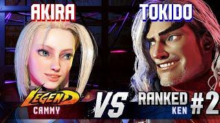 SF6 ▰ AKIRA (Cammy) vs TOKIDO (#2 Ranked Ken) ▰ High Level Gameplay