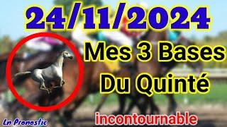 Pronostics PMU Mes 3 bases incontournable DIMANCHE 24 NOVEMBRE 2024 AUTEUIL