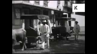 1930s Madeira, Portugal, Street Scenes, Rare Home Movie Archive Footage