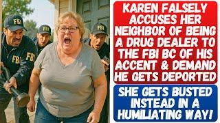 KAREN CALLS THE FBI ON HER NEIGHBOR & DEMANDS HE GETS DEPORTED FOR AN INSANE REASON! GETS BUSTED!!
