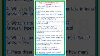 Reveal the hidden knowledge within you with these 10 GK questions #anshuyadavknowledge #gkquestion