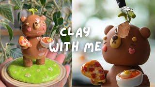 Relax & Clay with Me!  Making a Bear Figurine from Start to Finish (clay process, supplies, ect.)