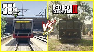 RDR 2 TRAM VS GTA 5 TRAM | Red Dead Redemption 2 vs GTA V