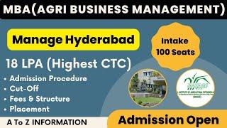 Manage hyderabad | MBA (ABM) in manage hyderabad | Admission 2023 | College fees| Placement |