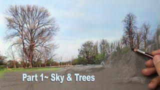 Pastel Painting Tutorial ...Landscape Painting with Pastels.  Sky and Trees ~ Part 1.