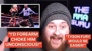 The MMA Guru explains how he would submit Deontay Wilder UNCONSCIOUS in a street fight!