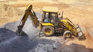 Shifting the coarse aggregate for easy Concreting by Backhoe loader || CIVIL WORKS || 2020