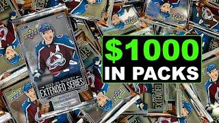 Opening $1000 Worth of Packs of 2023-24 Upper Deck Extended Series Hockey Hobby