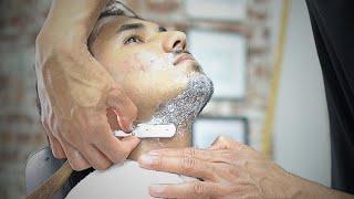 Relaxing Straight Razor Shave Full Process