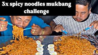 3x spicy noodles||mukbang challenge||