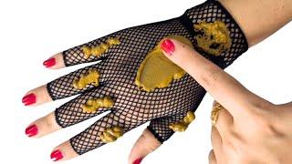 Most Easy Net Gloves mehndi design | Beautiful Simple Mehandi design trick Karwa chauth Special 2024