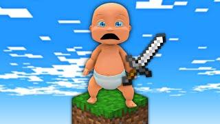 Baby STUCK on ONE BLOCK in Minecraft!