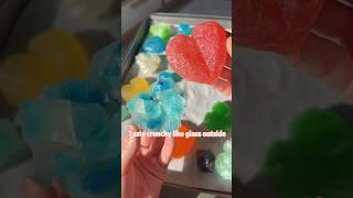 Edible crystals (crunchy outside, jelly inside)