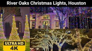 [4k] River Oaks Christmas Lights 4k UHD -  Richest Neighborhood in Houston