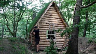 30 Days Building an Off Grid Cabin Next to a River in the Forest | Complete Journey