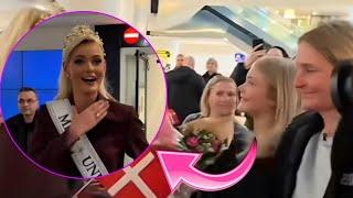 Viral Victoria Kjaer regresa a Dinamarca,Miss Universo pero ¿solo 30 personas llegaron?