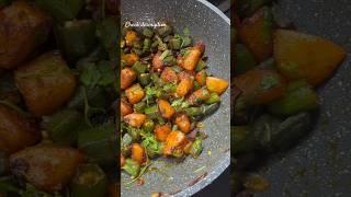 Bhindi Aloo fry / Potato Okra recipe / Aloo bhindi sabzi / best side dish #shortsvideo