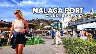 Malaga City Port Spain Wonderful Day November 2024 Update Costa del Sol Walk | Andalucía [4K]