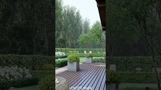 Ландшафтная визуализация зоны с террасой