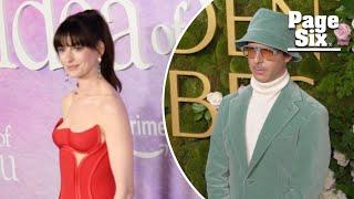 Anne Hathaway joins in on comparing Jeremy Strong's 2025 Golden Globes look to 'Princess Diaries'