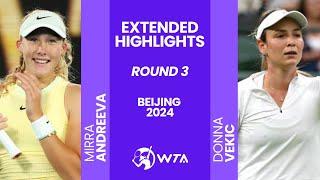 Mirra Andreeva vs. Donna Vekic | R3 China Open 2024 | WTA Match Highlights