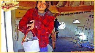 Soil Cement Upper Subfloor & Sheetrock Mud Walls  | Shae's Earthbag Bedroom  | Weekly Peek Ep122