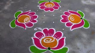 Flowers rangoli || Karthika masam muggulu || Friday rangoli ||