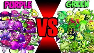 Every GREEN vs PURPLE Battlez - Who Will Win? - Pvz 2 Team Plant vs Team Plant