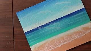 Easy Seascape Beach Painting for Beginners | Ocean Acrylic Painting | Seashore Painting | Sea