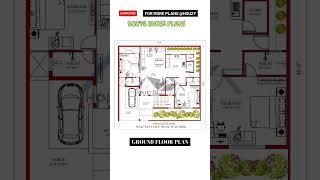 50' x 45' FEET HOUSE PLAN WEST FACING 2BHK #houzy #westfacinghouse #housedesign #shorts #2bhkhouse