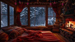 Wooden cabin winter wonderland | Instant Sleep Aid With The Comforting Ambiance Of A Crackling Fire