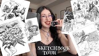 SKETCHBOOK TOUR (Halfway through) - hatching, art supplies, inspiration and self-expression