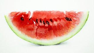 Watercolor of a slice of watermelon