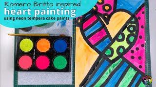 Romero Britto Art Project Painting for Valentine's Day