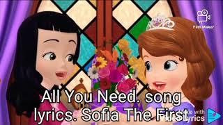 All You Need. song lyrics. Sofia The First.