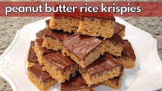 Peanut Butter Rice Krispies Treats! | Super EASY Recipe